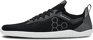 Primus Lite Knit Womens Barefoot Trainers | Build Strength, Balance & Mobility | Lightweight for Training & Running | Wide Fit Grounding Shoes | Flexible Knit | Obsidian | 41