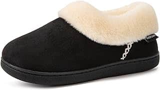 Women's Warm Slippers Fluffy Memory Foam Indoor Outdoor Closed-back