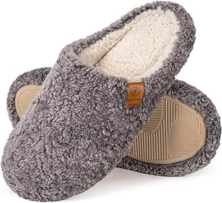 Women's Mule Slippers Comfy Warm Shearling Lightweight Breathable Memory Foam Anti-Slip House Shoes