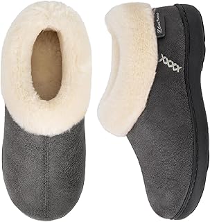 Women's Micro Suede Fuzzy Plush Lined Slippers with Cozy Memory Foam