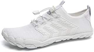 Barefoot Shoes Mens Women Water Shoes Trail Running Beach Water Trainers for Gym Swim Snorkeling Surfing(Elegant White, 5.5UK)
