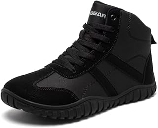 HOBIBEAR Unisex Wide Barefoot Boots for Mens Womens Hiking Outdoor Walking Shoes(Black,UK 9)