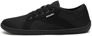 SAGUARO Knit Breathable Barefoot Shoes Non-Slip Barefoot Casual Shoes with Wide Toe Box and Zero-Drop Solhe Unisex Size 3-13, Oil black, 8 UK