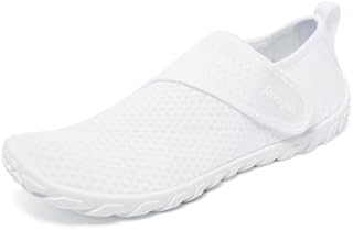 Racqua Womens & Mens Quick Dry Barefoot Aqua Swim Shoes - Lightweight Fishing Surfing Diving Pool Sport Shoes - White, 3.5 UK