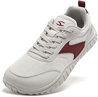 HOBIBEAR Trail Running Shoes Women Mens Minimalist Barefoot Sneakers Zero Drop Sole Casual Walking Hiking Shoes with Wide Toe Box White