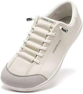 HOBIBEAR Womens Mens Wide Minimalist Barefoot Fashion Trainers Zero Drop Shoes Light Gray
