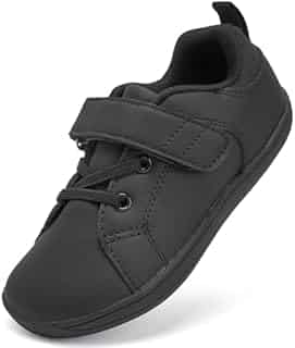 Kids Barefoot Sneaker Wide School Shoes Toddler Trainers Boys Girls Minimalist Running Shoes(Black, 11.5UK Child Wide)