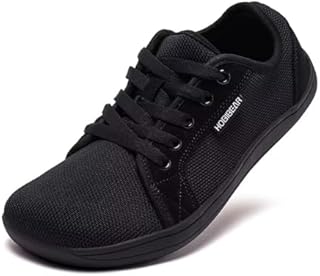 HOBIBEAR Unisex Wide Barefoot Shoes for Men Women Outdoor Trail Running Minimalist Walking Shoes Lightweight and Breathable(All Black,9 UK)