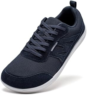 HOBIBEAR Unisex Wide Barefoot Shoes for Men Women Minimalist Athletic Trail Running Outdoor Walking Shoe(Blue,UK 7