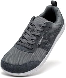 HOBIBEAR Unisex Wide Barefoot Shoes for Men Women Minimalist Athletic Trail Running Outdoor Walking Shoe(Grey,UK 11.5