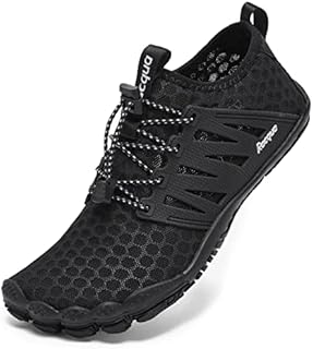 Racqua Mens Womens Water Sport Shoes Quick Dry Barefoot Aqua Shoes Beach Surf Swim Pool Hiking Walking Shoes Black EU 35=UK 3