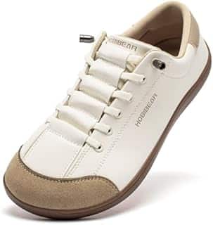 HOBIBEAR Womens Mens Wide Minimalist Barefoot Fashion Trainers Zero Drop Shoes Beige Brown