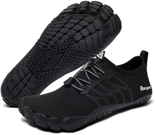 Racqua Water Shoes Mens Quick Dry Sea Womens Beach Swim Barefoot Breathable Lightweight Slip On Hiking Boat Pool Outdoor Surfing Diving Shoes Black EU 39 = UK 5.5