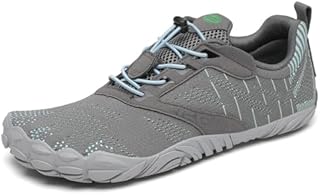 SAGUARO Barefoot Shoes Men's Barefoot Shoes Women's Barefoot Shoes Toe Shoes Outdoor Fitness Shoes Non-Slip Trail Running Shoes Barefoot Shoes with Zero-Drop Solhe, Size 35-48 EU, French grey, 10 UK
