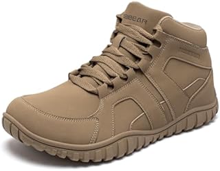 HOBIBEAR Winter Barefoot Boots Mens Womens Waterproof Warm Winter Snow Shoes Wide Toe Box Zero Drop Ankle Booties Brown