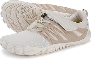 Joomra Women's Trail Running Barefoot Shoes | Minimalist Zero Drop Sneakers | Wide Toe Box, W30 | Beige, 6.5 UK
