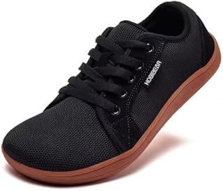 HOBIBEAR Unisex Wide Barefoot Shoes for Men Women Outdoor Trail Running Minimalist Walking Shoes Lightweight and Breathable(Black Brown,10 UK)