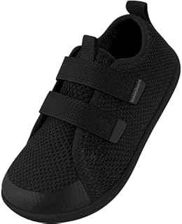 Kids Wide Barefoot Shoes Boys Girls Minimalist School Walking Shoes Trail Running Shoes Walking Sneaker(Black, 11.5UK Child Wide)