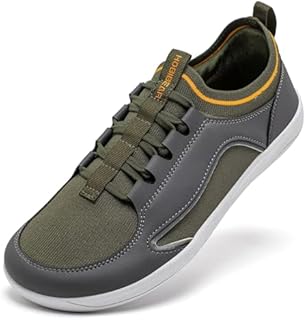 HOBIBEAR Barefoot Shoes Light Weight Knit Upper Wide Toe Box Zero Drop Slip-on Shoes for Men & Women（N-Army Green, UK 8）