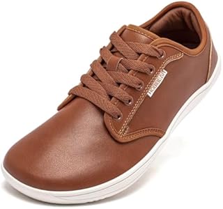 HOBIBEAR Unisex Wide Barefoot Shoes for Mens Womens Minimalist Sneakers Zero Drop Shoes Lightweight Comfortable (Brown,10 UK)