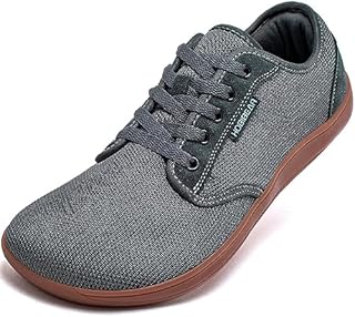 HOBIBEAR Unisex Wide Barefoot Minimalist Shoes for Men Women Outdoor Trail Walking Shoes(Grey/Brown, UK 6.5)