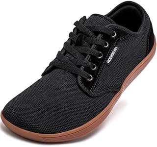 HOBIBEAR Unisex Wide Barefoot Minimalist Shoes for Men Women Outdoor Trail Walking Shoes(Black/Brown, UK 10)