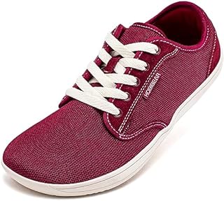 HOBIBEAR Unisex Wide Barefoot Minimalist Shoes for Men Women Outdoor Trail Walking Shoes(Wine red, UK 5)